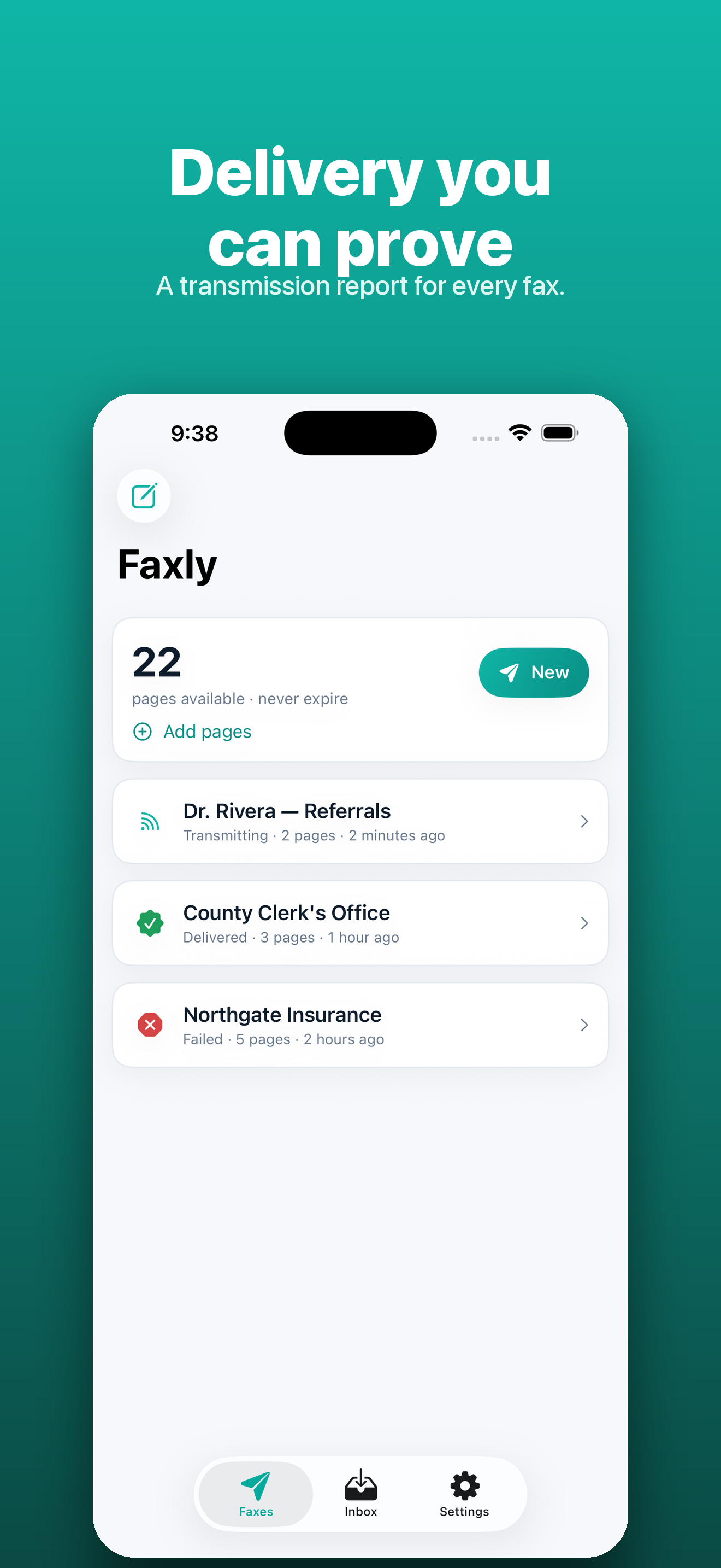 Faxly screenshot: 04 faxly