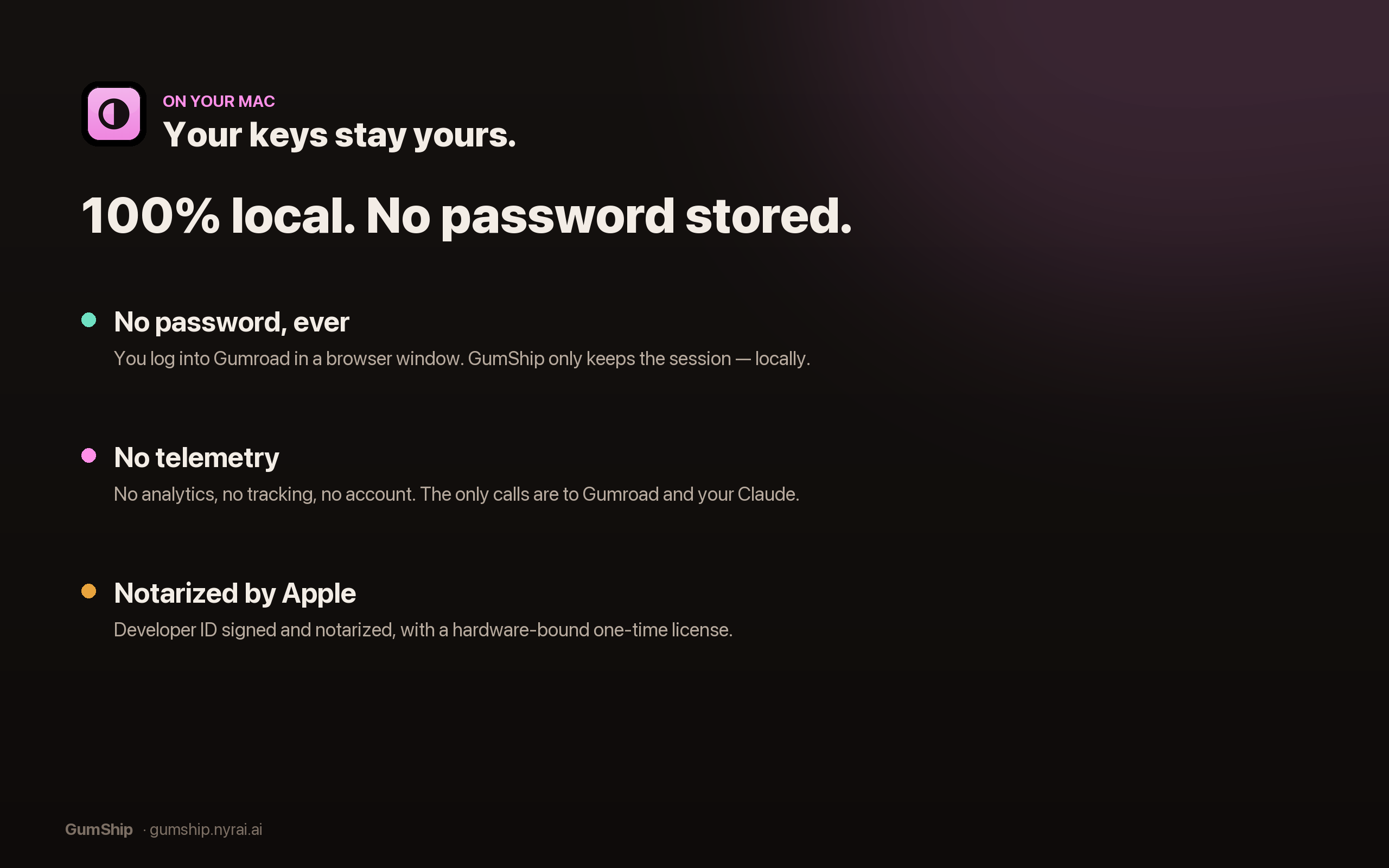 GumShip: 100% on your Mac