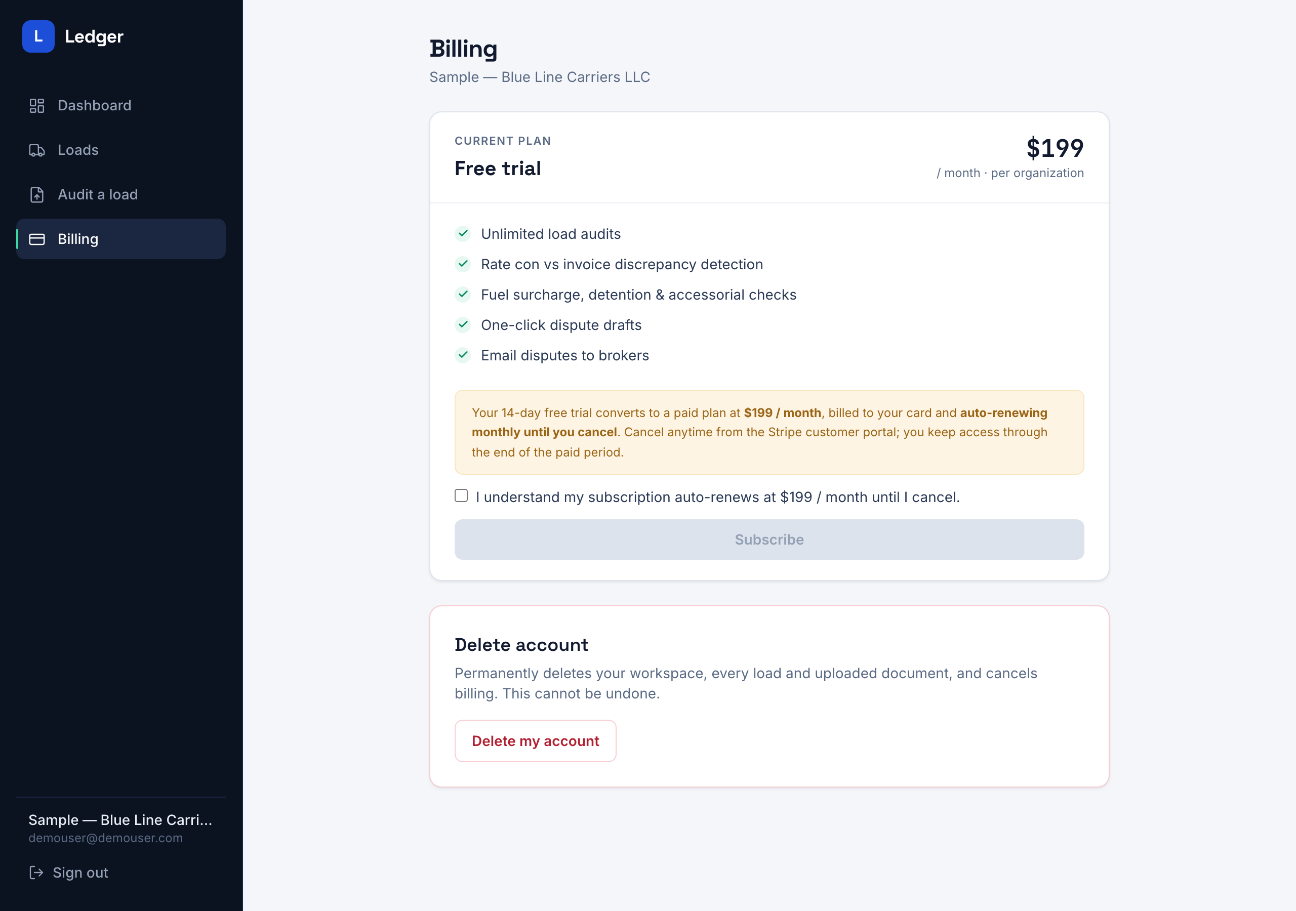 Ledger: Simple, flat pricing