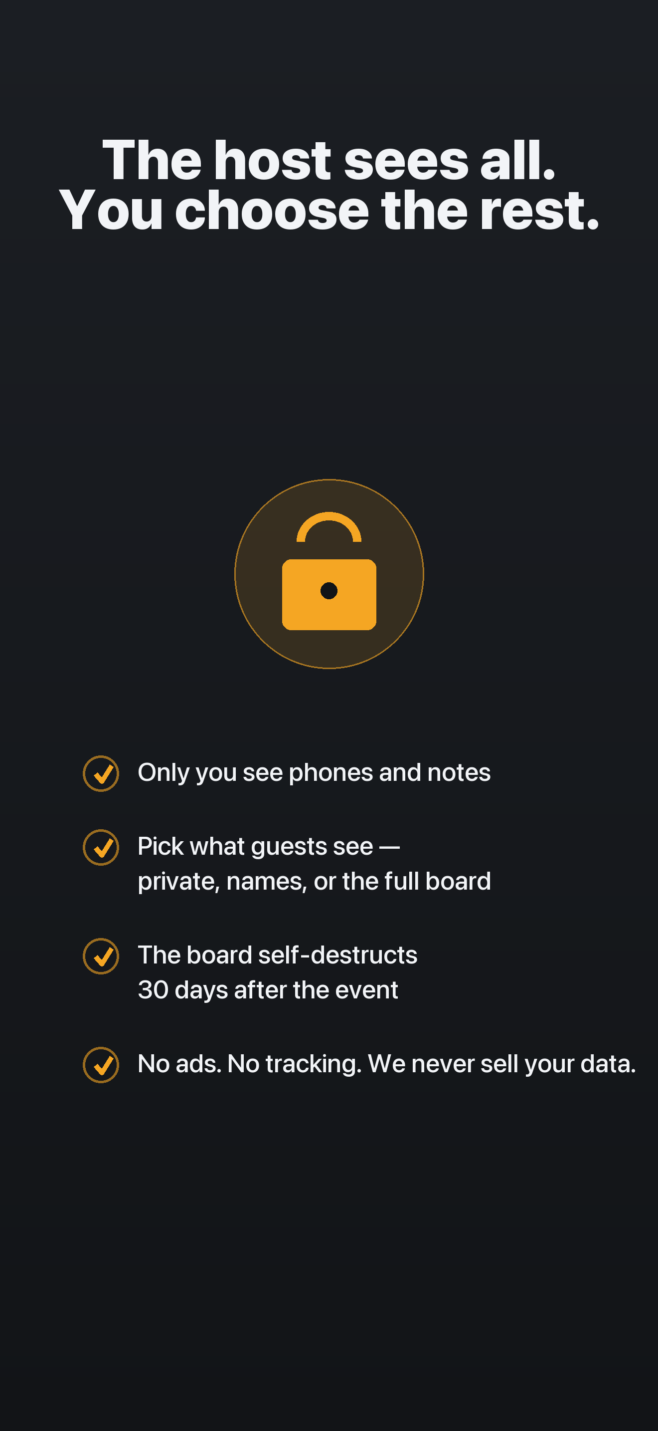 Nestward screenshot: 05 privacy